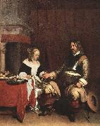TERBORCH, Gerard Man Offering a Woman Coins oil painting